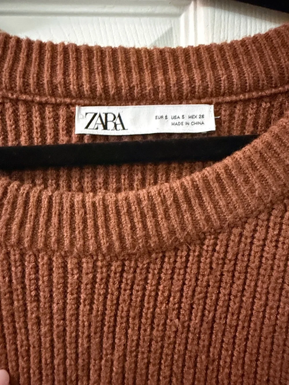 Zara Burnt Orange Ribbed Pullover Sweater Dress - Picture 2 of 5